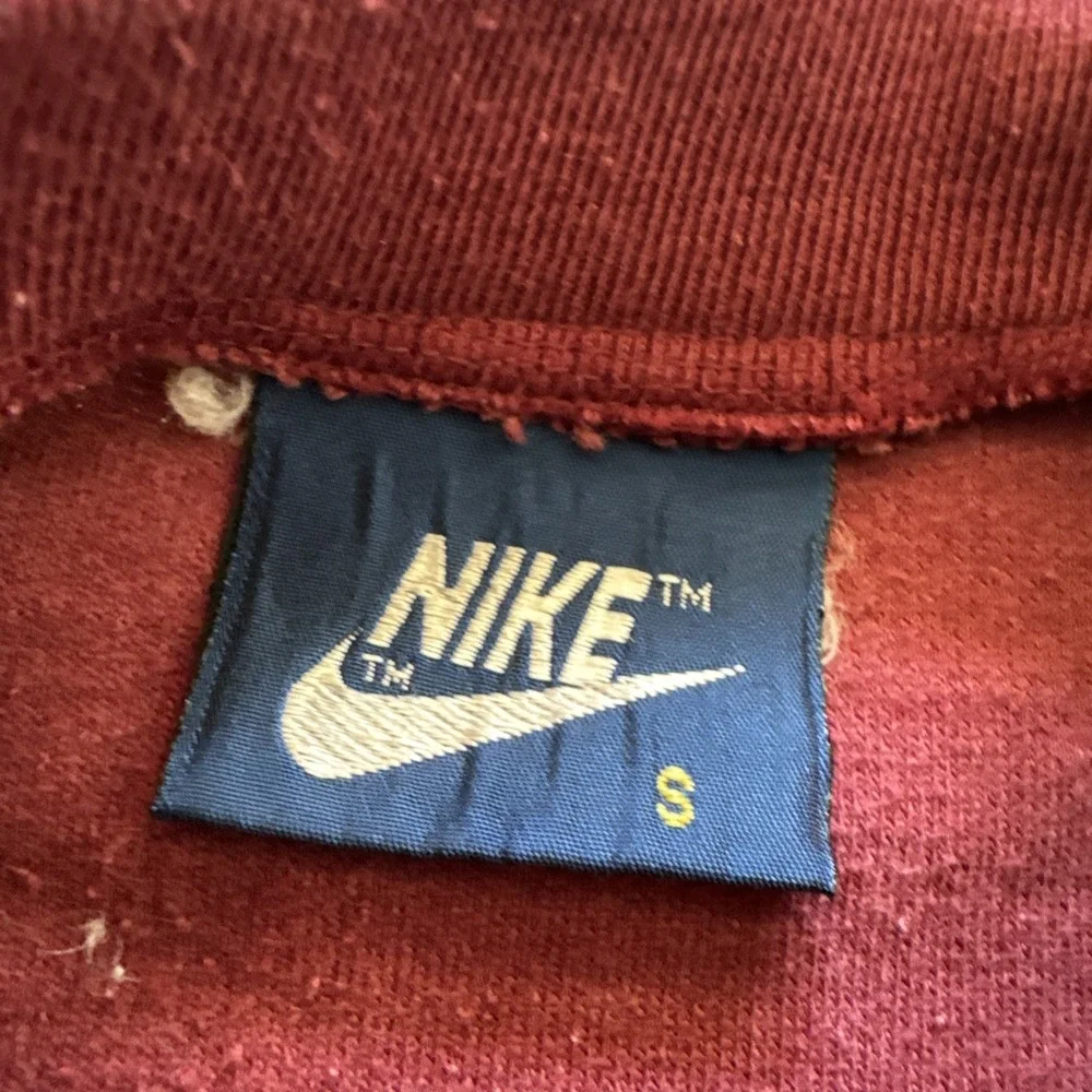 Vintage Nike Sweatshirt Mens S Red Crewneck Blue Tag 80s‎ Swoosh Logo Pullover